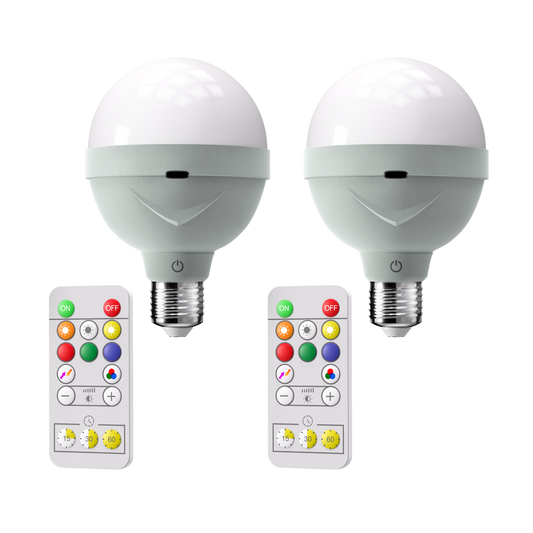 PRIDOLA WIRELESS RECHARGEABLE LIGHT BULBS (SET OF 2)