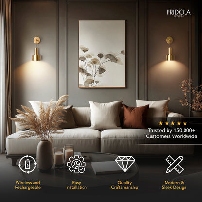 GLOWDROP WIRELESS WALL SCONCES (SET OF 2 + 2 BULBS FREE)