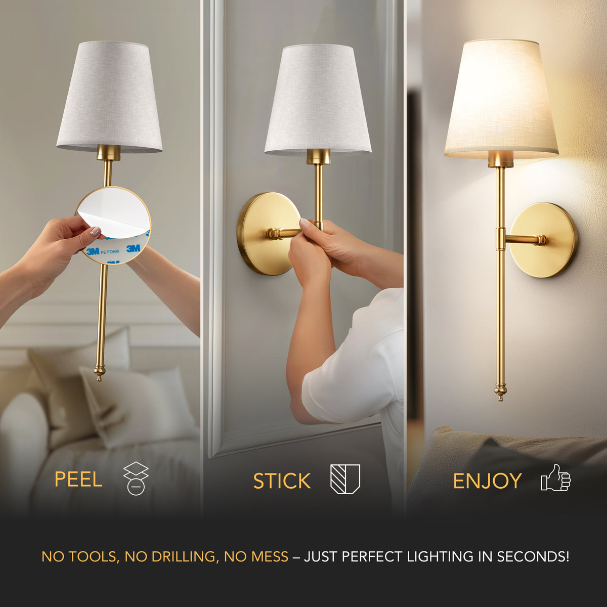 WIRELESS WALL SCONCES (SET OF 2 )