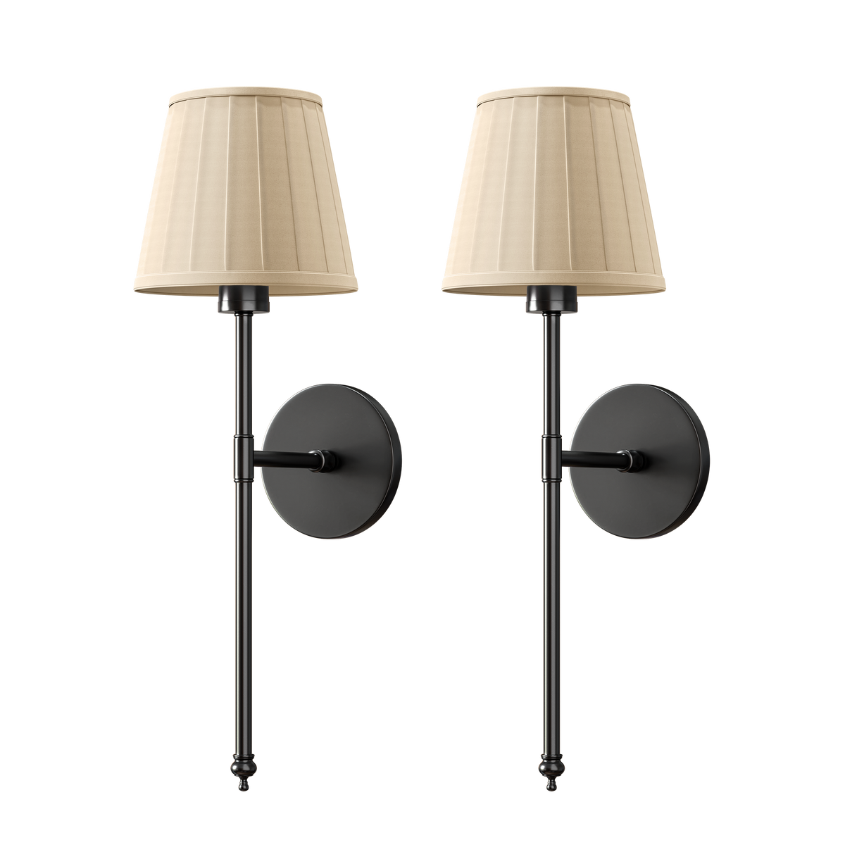 WIRELESS PLEATED WALL SCONCES (SET OF 2)