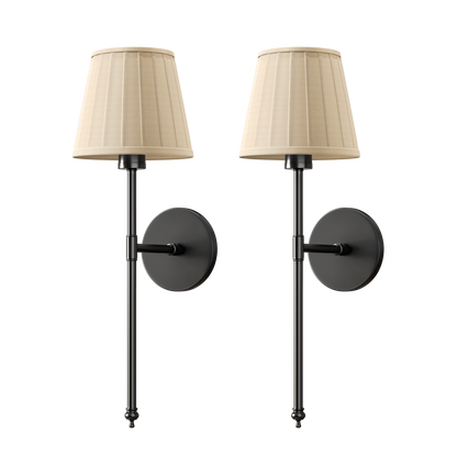 WIRELESS PLEATED WALL SCONCES (SET OF 2)