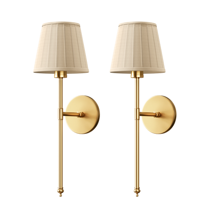WIRELESS PLEATED WALL SCONCES (SET OF 2)