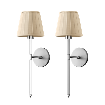 WIRELESS PLEATED WALL SCONCES (SET OF 2)
