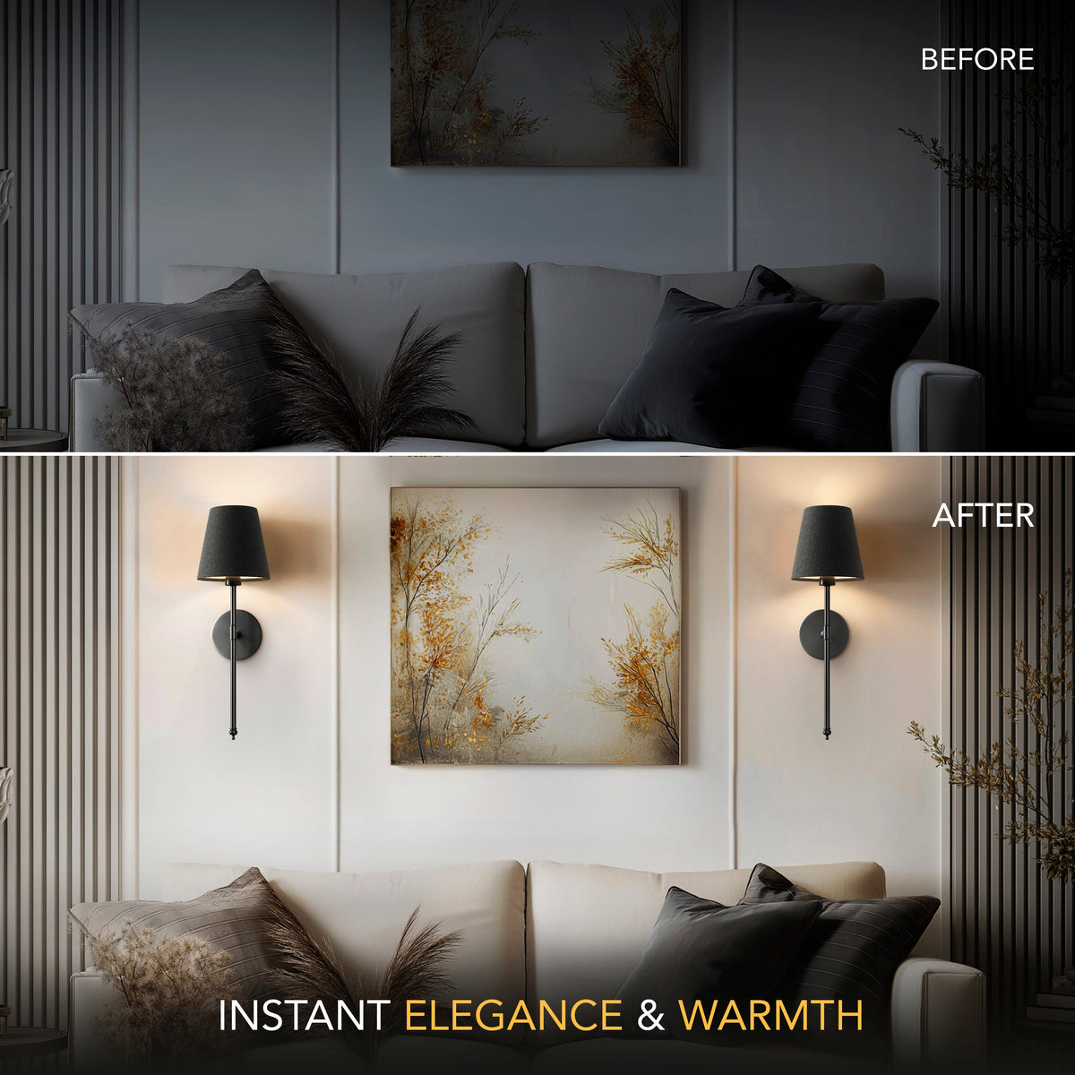 WIRELESS DARK WALL SCONCES (SET OF 2)