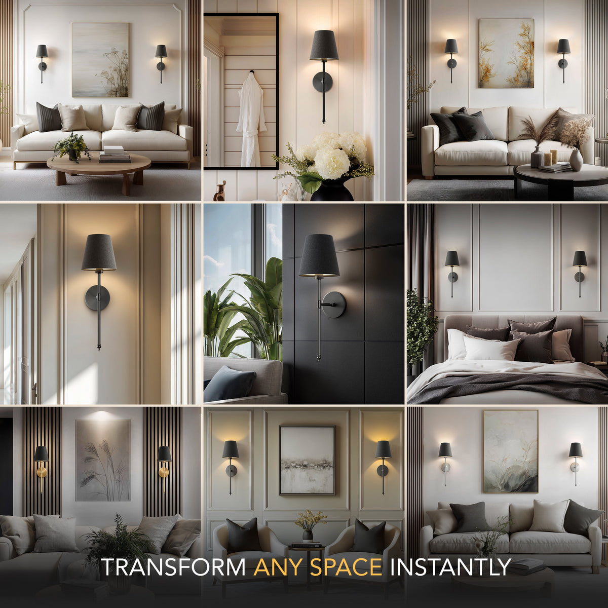 WIRELESS DARK WALL SCONCES (SET OF 2)