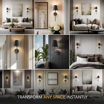 WIRELESS DARK WALL SCONCES (SET OF 2)