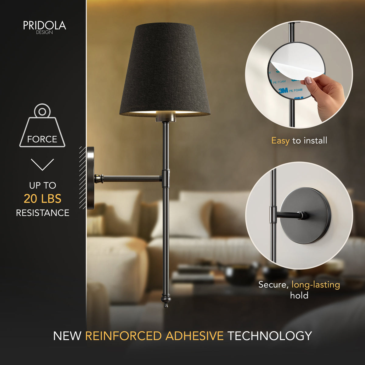 WIRELESS DARK WALL SCONCES (SET OF 2)